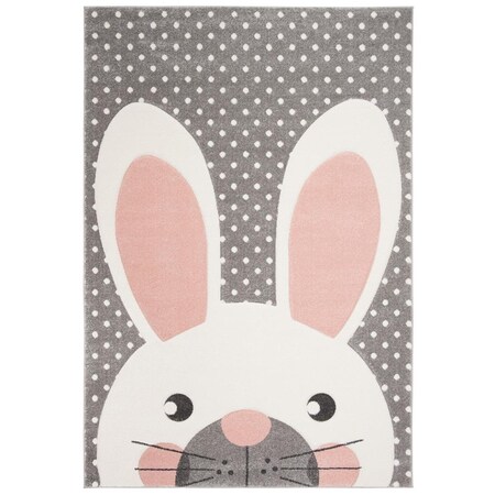 Safavieh 8 x 10 ft. Carousel Kids 100 Power Loomed Rectangle Area Rug Pink & Grey CRK168P-8